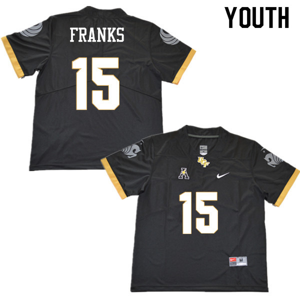 Youth #15 Jordan Franks UCF Knights College Football Jerseys Sale-Black
